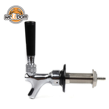 Chrome Draft Beer Faucet with 100mm Nipple Shank Combo Kit Tap Homebrew